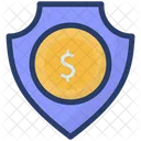 Bank Safety Dollar Shield Financial Security Icon