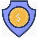 Bank Safety Dollar Shield Financial Security Icon