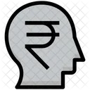 Financial Thinking Rupee Head Icon