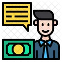Financier Man Chat Box Icon