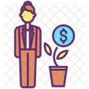 Financier Investor Money Plant Icon