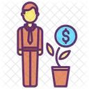 Financier Investor Money Plant Icon
