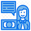 Female Chat Box Money Icon