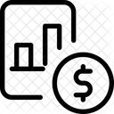 Balkendiagramm Papier Dollar Munze Symbol