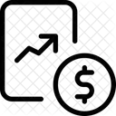 Liniendiagramm Papier Dollar Munze Symbol