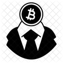 Btc De Cuello Blanco Boligrafo Sorteo Icono