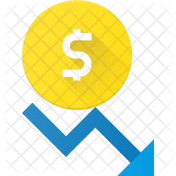 Rückgang im Finanzdiagramm  Symbol