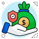 Finanzielle Sicherheit Finanzieller Schutz Sichere Finanzierung Symbol