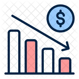 Finanzieller Niedergang  Symbol