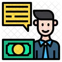 Finanzier Mann Chatbox Symbol