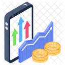 Diagramm zum finanziellen Wachstum  Symbol