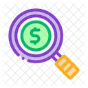 Dollar Sign Magnifier Icon