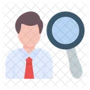 Business Employee Magnifying Glass Icon