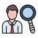 Business Employee Magnifying Glass Icon