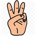 Drei Finger Hand Icon