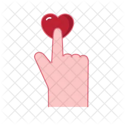 Finger click heart  Icon