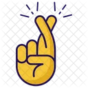 Finger Cross Hope Sign Hand Gesture Icon