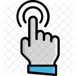 Finger Touch Icon - Download in Colored Outline Style