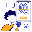 Fingerprint Scanning Thumbprint Scanning Biometric Scanning Icon