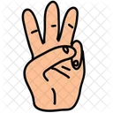 Three Fingers Hand Icon