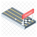 Finish Line Racing Track Racing Path Icon