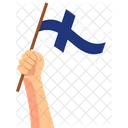 Finland Hand Holding Nation Symbol Icon