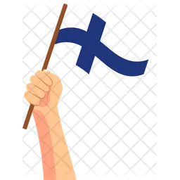Finland hand holding Flag Icon