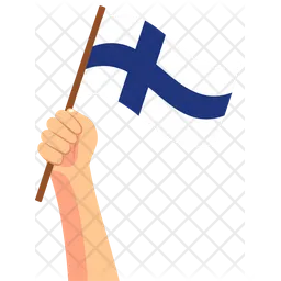 Mano sosteniendo finlandia Flag Icono