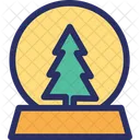 Fir Tree Christmas Snowglobe Decoration Icon