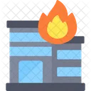 Fire Bulding Burning Icon