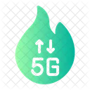 5 G Fire Flame Icon