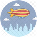 Fire Airship Zeppelin Propelling Ballon Icon