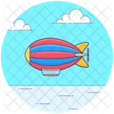 Fire Airship Zeppelin Propelling Ballon Icon