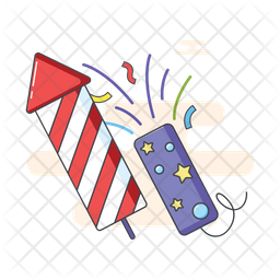 Fire Crackers Icon - Download in Colored Outline Style