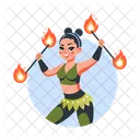 Fire Dancer Performer Girl Icon