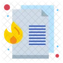 Fire Document Destroy Document Data Loss Icon