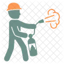 Fire Extinguisher Worker Construction Icon