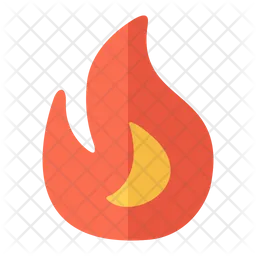 Fire Flame Curved  Icon