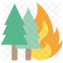 Environment Effect Fire In Forest Burning Tree Icon