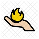 Fire On Hand  Icon