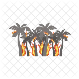 Fire palm trees  Icon