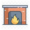 Fire Place Chimney Flames Icon