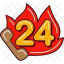 Fire service 24 hours  Icon
