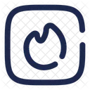 Fire Square Light Fire Icon