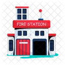Fire Station Fire House Fire Department Icon