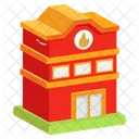 Fire Station Emergency Building Firehouse Unit Icon