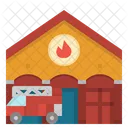 Firestation Architecture Firetruck Icon