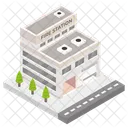 Building Architecture Fire Department Icon
