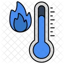 Hot Temperature Thermometer Fire Temperature Icon