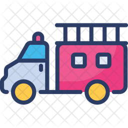 FIRE TRUCK Icon - Download in Colored Outline Style